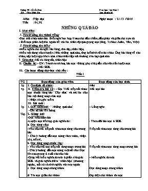 Giáo án Lớp 2 - Tuần 29 - Năm học 2014-2015